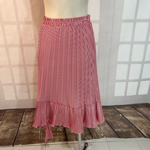 Allison Taylor woman red and white seersucker skirt size 22 - Picture 1 of 9